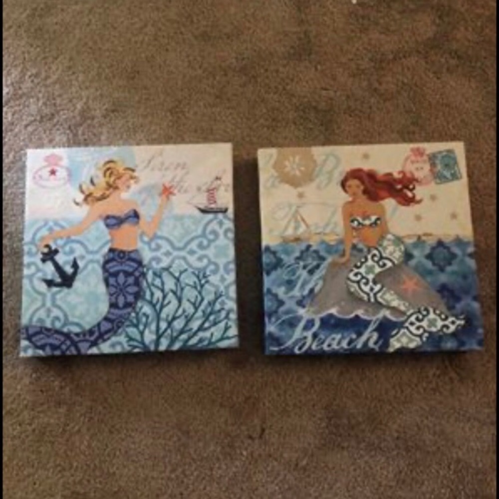 2 mermaid canvas prints